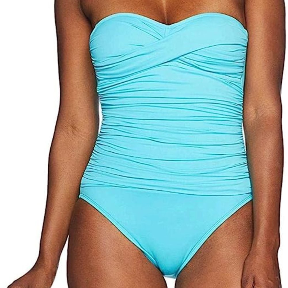 La Blanca Island Goddess Bandeau One Piece Swimsuit Size 4